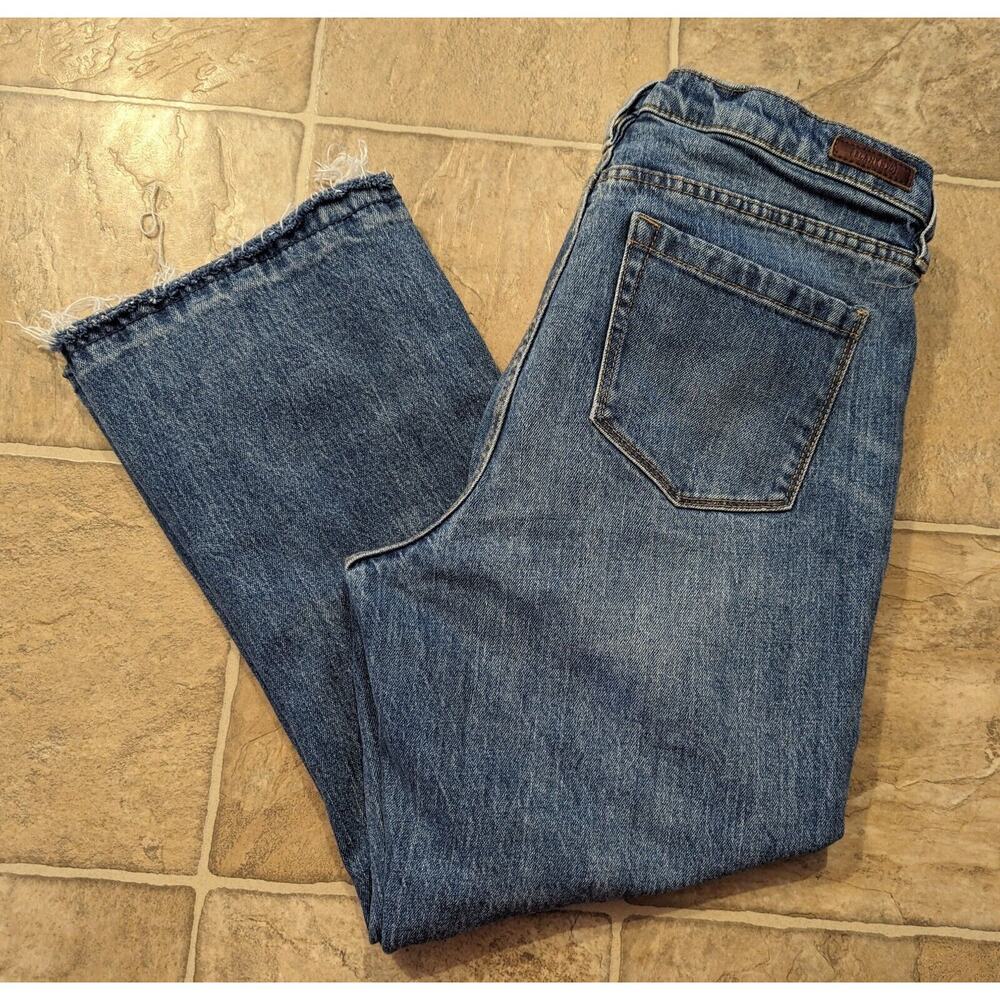 Blank Nyc Size 30 The Varick Kick-Flare Frayed Ankle Blue Jeans 4074